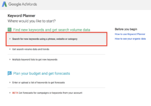 keyword planner